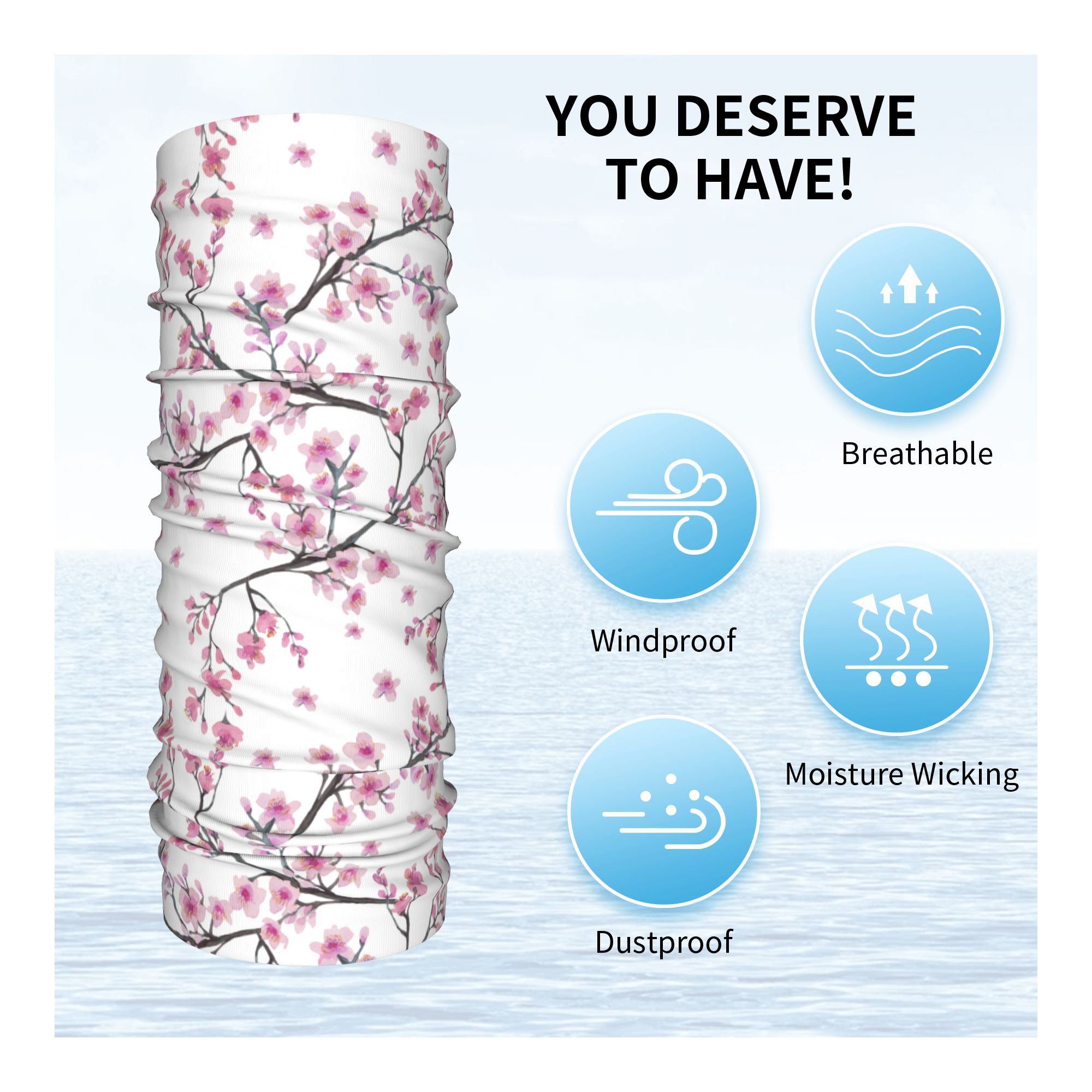 Japan Sakura Cherry Blossoms w - đánh giá và giá Neck Gaiter Face Cover