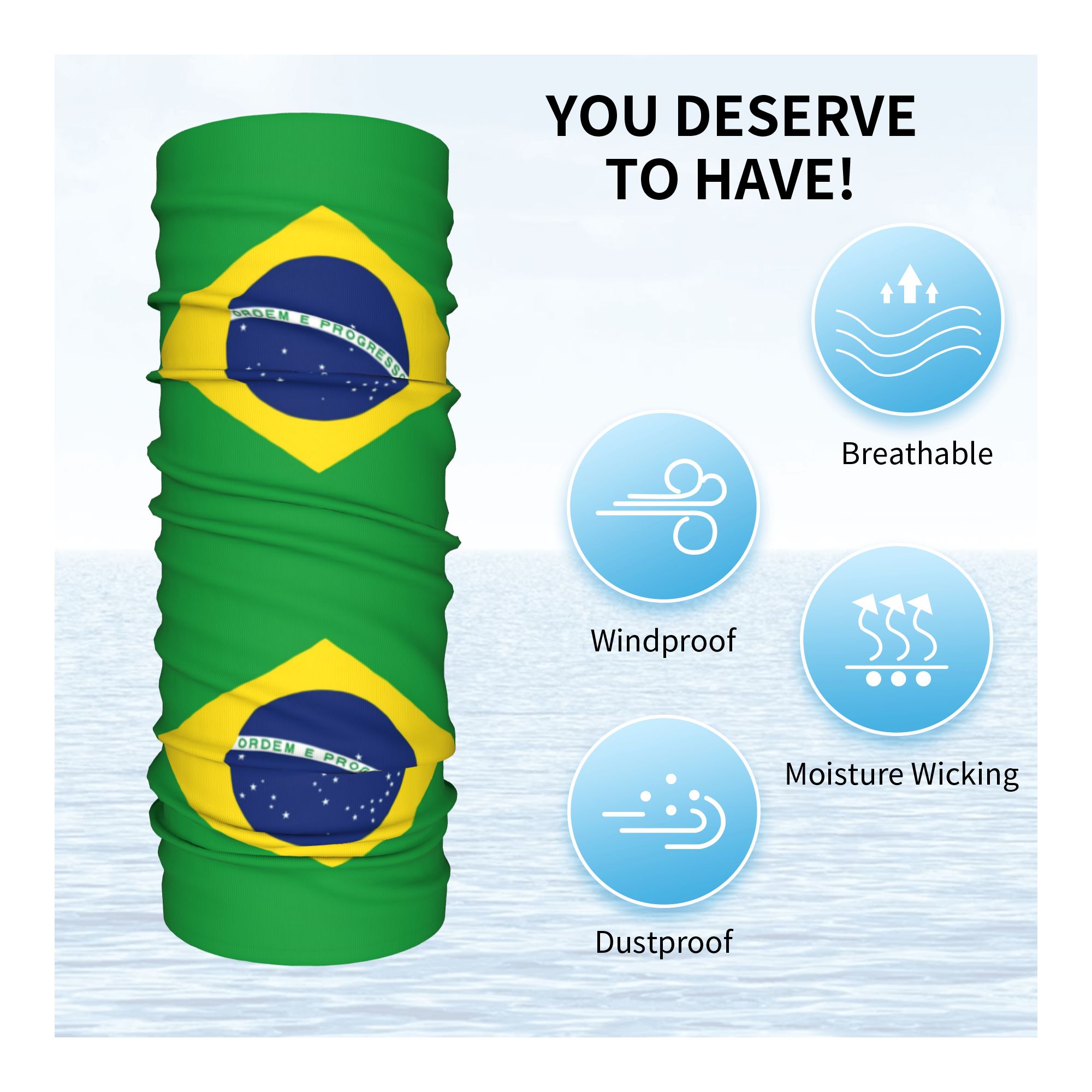 Custom Brazil Flag Bandana Nec - đánh giá và giá Neck Gaiter Face Cover