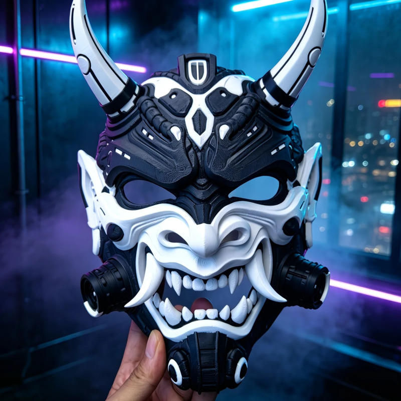 New Generic Cyberpunk Oni Demo - đánh giá và giá Black Face Mask Pack
