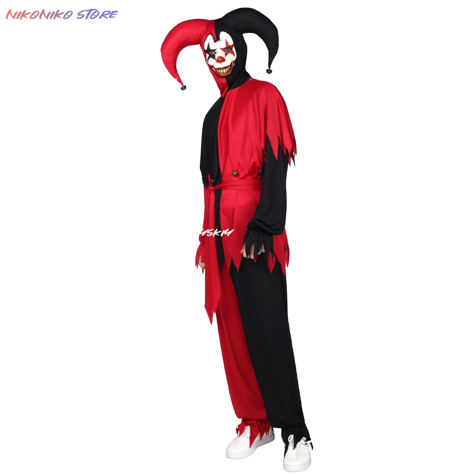 Red Black Jagged Jester Outfit - đánh giá và giá Black Face Mask Pack